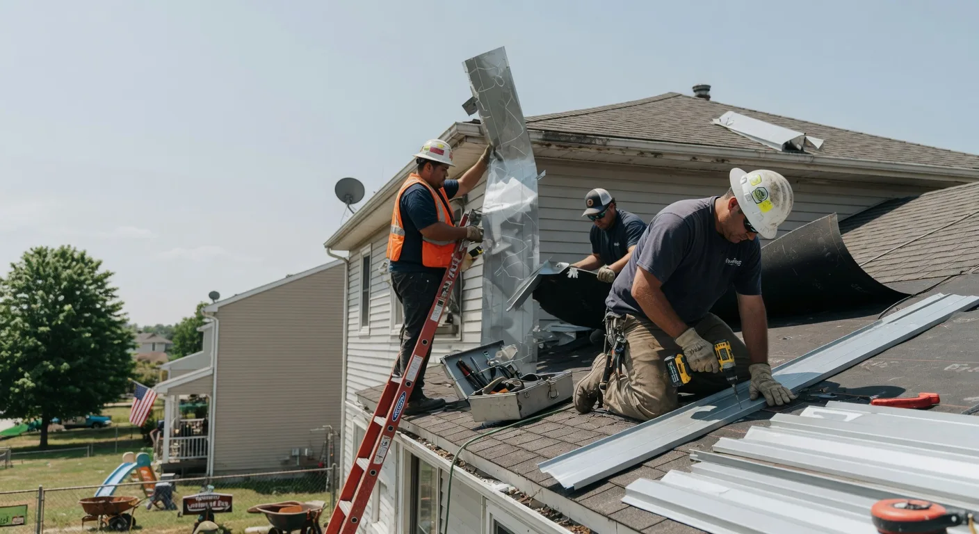 Storm Damage Metal Roof Repair in Iroquois, IL